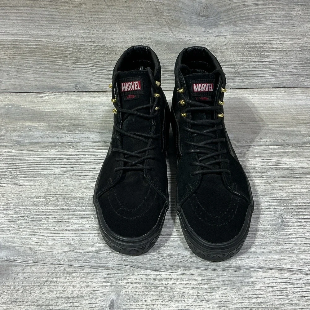 Vans x Marvel Black Panther Sk8 Hi Sneakers US Men's 7.5 Women's 9 Black 721356